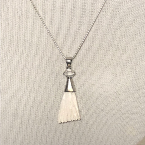 SOLD Scolecite & Herkimer Necklace - Picture 4 of 8